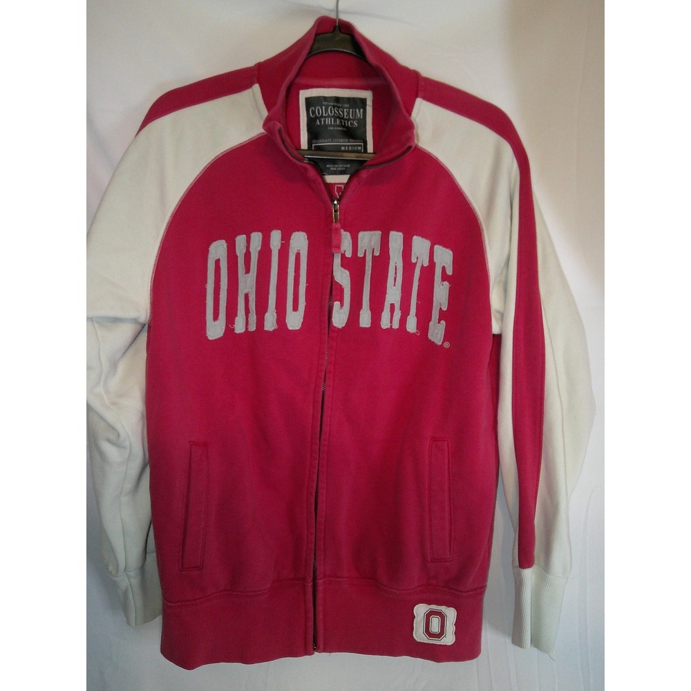 Rare Vintage‎ Ohio State Buckeyes Spellout Colosseum Full Zip Jacket Mens Med